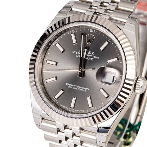 datejust rolex 42mm rhodium dial for sale